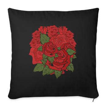 Garden Flowers Nature Roses Gardener Gift Botany - Sofa pillowcase 17,3'' x 17,3'' (45 x 45 cm) - black - Front