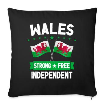 Wales - Sofa pillowcase 17,3'' x 17,3'' (45 x 45 cm) - black - Front