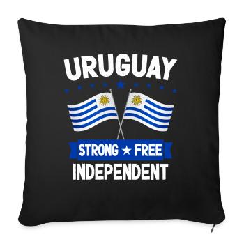 Uruguay - Sofa pillowcase 17,3'' x 17,3'' (45 x 45 cm) - black - Front