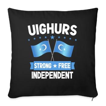 Ouïghours - Housse de coussin décorative 45 x 45 cm - noir - Devant