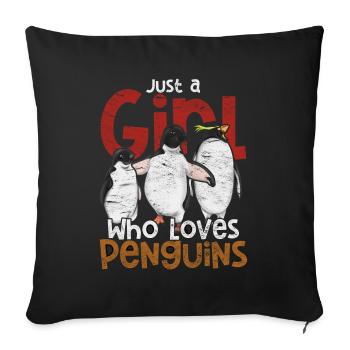 I Just Like Penguins Ok Animal Gift Penguin - Sofa pillowcase 17,3'' x 17,3'' (45 x 45 cm) - black - Front