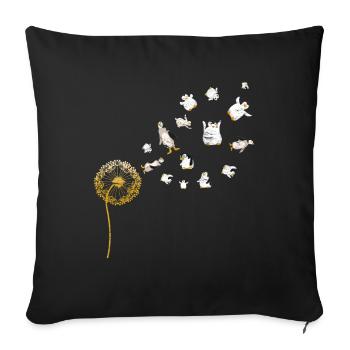 Zoo Animal Lover Gift Dandelion Penguin - Sofa pillowcase 17,3'' x 17,3'' (45 x 45 cm) - black - Front