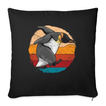 Retro Antarctica Animal Zoo Animal Lover Penguin - Sofa pillowcase 17,3'' x 17,3'' (45 x 45 cm) - black - Front