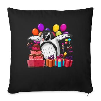 Antarctic Animal Birthday Party Gift Penguin - Sofa pillowcase 17,3'' x 17,3'' (45 x 45 cm) - black - Front