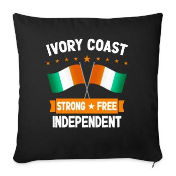 Ivory Coast - Sofa pillowcase 17,3'' x 17,3'' (45 x 45 cm) - black - Front