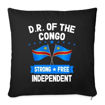 Demokratische Republik Kongo - Sofakissenbezug 45 x 45 cm - Schwarz - Vorne