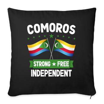 Comoros - Sofa pillowcase 17,3'' x 17,3'' (45 x 45 cm) - black - Front