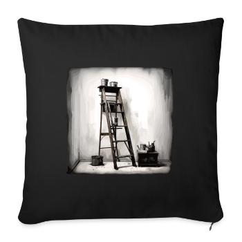 La passion du peintre - Kunst- und - Housse de coussin décorative 45 x 45 cm - noir - Devant