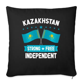 Kazakhstan - Housse de coussin décorative 45 x 45 cm - noir - Devant