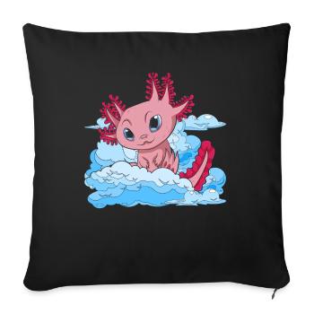 Amphibians Salamander Animal Gift Clouds Axolotl - Sofa pillowcase 17,3'' x 17,3'' (45 x 45 cm) - black - Front
