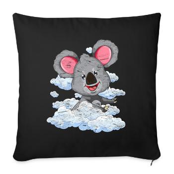 Australia Animal Zoo Animal Gift Clouds Koala - Sofa pillowcase 17,3'' x 17,3'' (45 x 45 cm) - black - Front