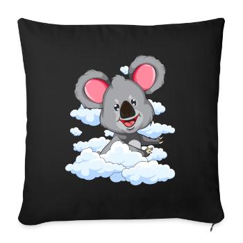 Animal Lover Australia Animal Gift Cloud Koala - Sofa pillowcase 17,3'' x 17,3'' (45 x 45 cm) - black - Front