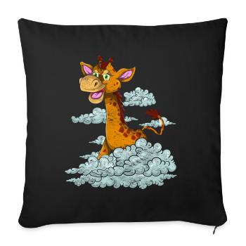 Africa Zoo Animal Lover Gift Cloud Giraffe - Sofa pillowcase 17,3'' x 17,3'' (45 x 45 cm) - black - Front