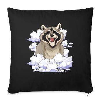 Nature Animal Trash Panda Gift Clouds Raccoon - Sofa pillowcase 17,3'' x 17,3'' (45 x 45 cm) - black - Front