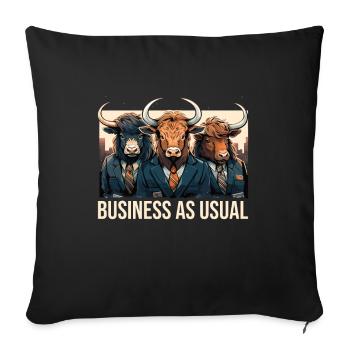 Business As Usual - Whimsical farm animal design - Sofa pillowcase 17,3'' x 17,3'' (45 x 45 cm) - black - Front
