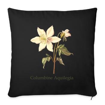 Columbine Aquilegia – Design floral pour - Housse de coussin décorative 45 x 45 cm - noir - Devant