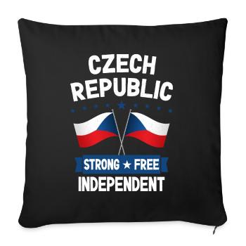 Tschechische Republik - Sofakissenbezug 45 x 45 cm - Schwarz - Vorne