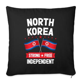 North Korea - Sofa pillowcase 17,3'' x 17,3'' (45 x 45 cm) - black - Front