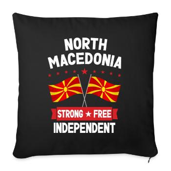 Macédoine du Nord - Housse de coussin décorative 45 x 45 cm - noir - Devant