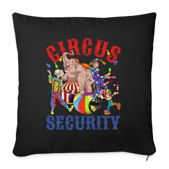 Circus Security Clown Animal Elephant Gift Circus - Sofa pillowcase 17,3'' x 17,3'' (45 x 45 cm) - black - Front