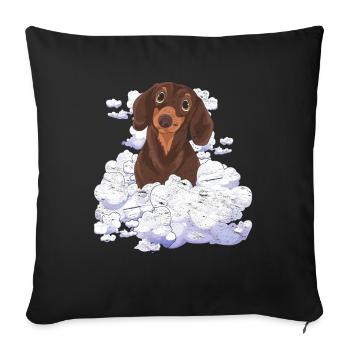 Dog Lover Dogs Gift Clouds Dachshund - Sofa pillowcase 17,3'' x 17,3'' (45 x 45 cm) - black - Front