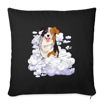 Pet Cloud Dogs Gift Australian Shepherd - Sofa pillowcase 17,3'' x 17,3'' (45 x 45 cm) - black - Front