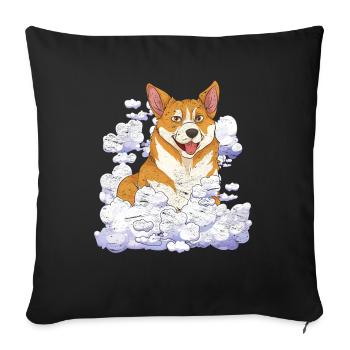 Dog Lover Dog Pet Gift Cloud Corgi - Sofa pillowcase 17,3'' x 17,3'' (45 x 45 cm) - black - Front