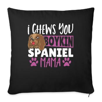 Je te mâche, Boykin Spaniel Mama Boykin - Housse de coussin décorative 45 x 45 cm - noir - Devant