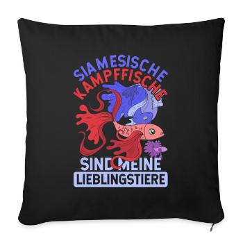 Ozean Tier Meerestier Geschenk Lustiges Kampffisch - Sofakissenbezug 45 x 45 cm - Schwarz - Vorne