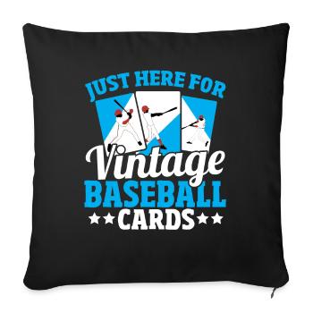 Nur hier für Vintage-Baseball-Karten Baseball - Sofakissenbezug 45 x 45 cm - Schwarz - Vorne