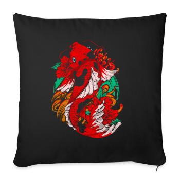 Carpe Koï - Housse de coussin décorative 45 x 45 cm - noir - Devant