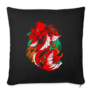 Japanischer Nishikigoi Geschenk Japan Koi Karpfen - Sofakissenbezug 45 x 45 cm - Schwarz - Vorne