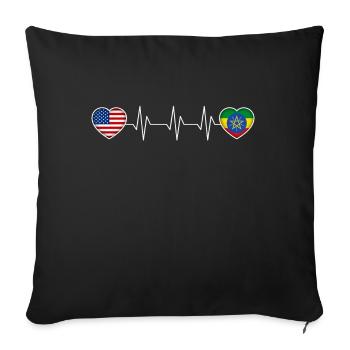 Ethiopia - Sofa pillowcase 17,3'' x 17,3'' (45 x 45 cm) - black - Front