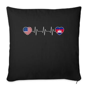 Cambodge - Housse de coussin décorative 45 x 45 cm - noir - Devant