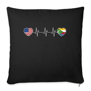 Comoros - Sofa pillowcase 17,3'' x 17,3'' (45 x 45 cm) - black - Front