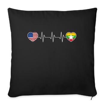 Myanmar - Sofa pillowcase 17,3'' x 17,3'' (45 x 45 cm) - black - Front