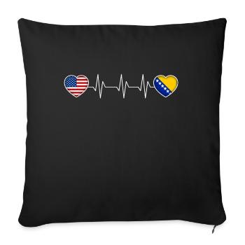Bosnie et Herzégovine - Housse de coussin décorative 45 x 45 cm - noir - Devant