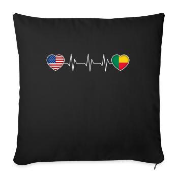 Benin - Sofa pillowcase 17,3'' x 17,3'' (45 x 45 cm) - black - Front