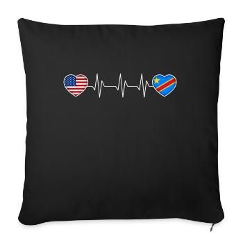 Demokratische Republik Kongo - Sofakissenbezug 45 x 45 cm - Schwarz - Vorne