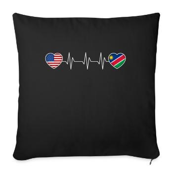 Namibie - Housse de coussin décorative 45 x 45 cm - noir - Devant