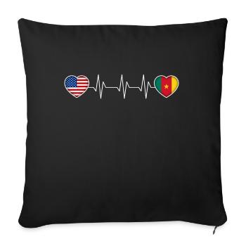 Cameroun - Housse de coussin décorative 45 x 45 cm - noir - Devant