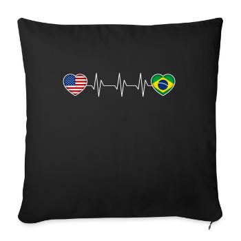 Brasilien - Sofakissenbezug 45 x 45 cm - Schwarz - Vorne