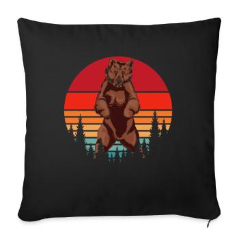 Brown Bear Woodland Animal Grizzly Bear Gift Retro Bear - Sofa pillowcase 17,3'' x 17,3'' (45 x 45 cm) - black - Front
