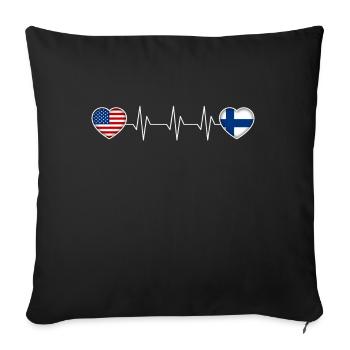 Finland - Sofa pillowcase 17,3'' x 17,3'' (45 x 45 cm) - black - Front