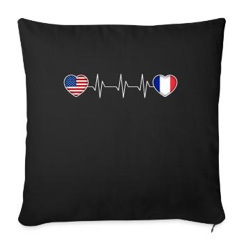 France - Sofa pillowcase 17,3'' x 17,3'' (45 x 45 cm) - black - Front
