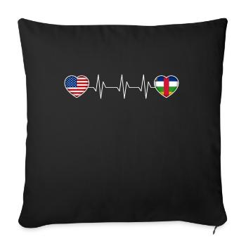 République Centrafricaine - Housse de coussin décorative 45 x 45 cm - noir - Devant