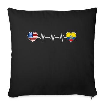 Ecuador - Sofa pillowcase 17,3'' x 17,3'' (45 x 45 cm) - black - Front