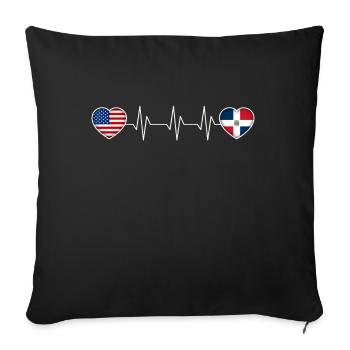 République dominicaine - Housse de coussin décorative 45 x 45 cm - noir - Devant
