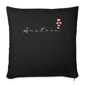 Autriche - Housse de coussin décorative 45 x 45 cm - noir - Devant