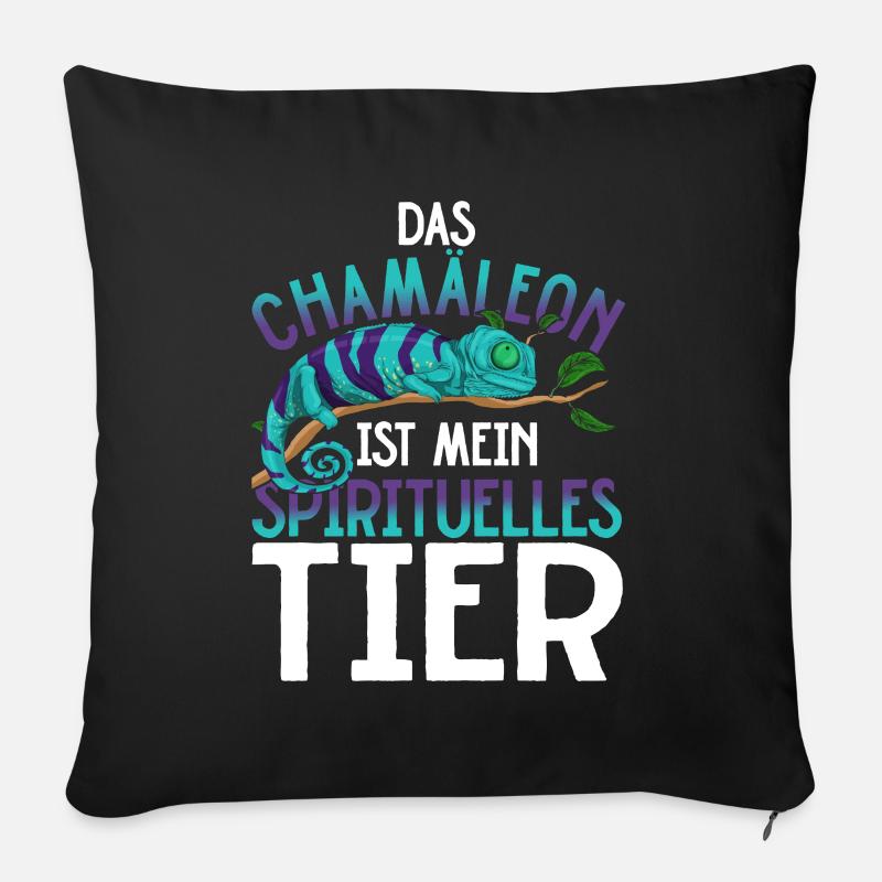 Leguan Exotische Echse Geschenk Lustiges Chamäleon - Sofakissenbezug 45 x 45 cm - Schwarz